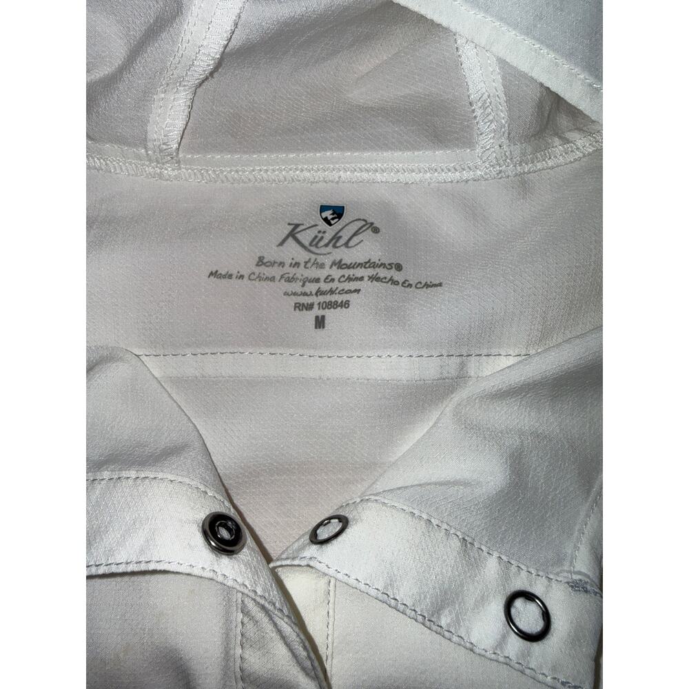 KÜHL Women’s Medium White Hooded Snap Front Lightweight Hiking Shirt - Picture 5 of 7